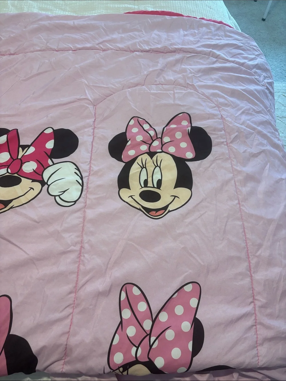 Disney Pink Minnie Mouse Polka Dot Character Comforter set with pillowcase